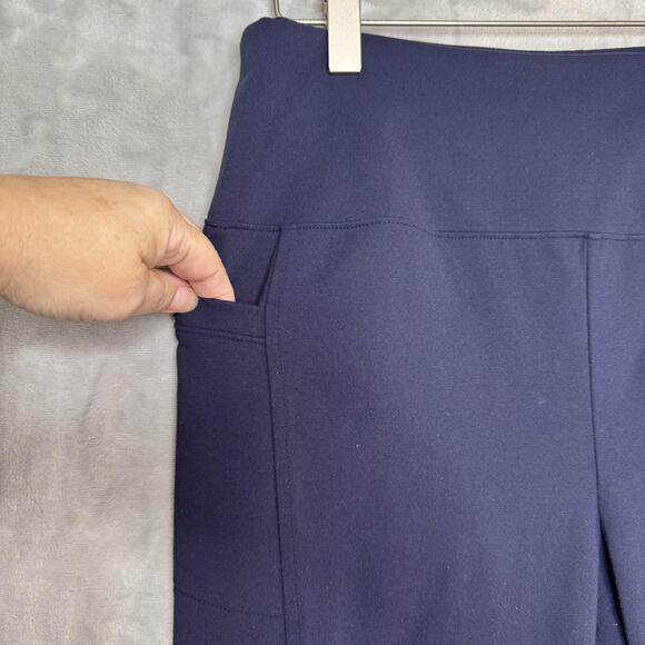 T by Talbots Leggings Womens Medium Petite Navy High Rise Side Pockets Athletic - Picture 3 of 11
